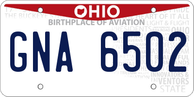 OH license plate GNA6502