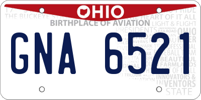 OH license plate GNA6521