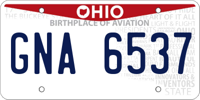 OH license plate GNA6537