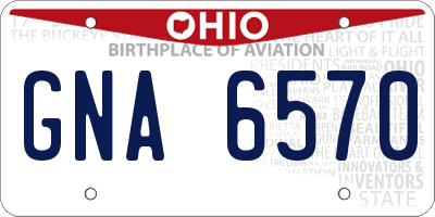 OH license plate GNA6570