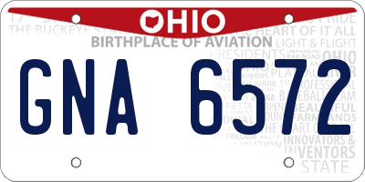 OH license plate GNA6572