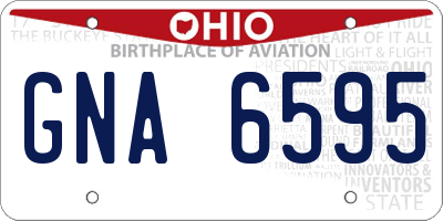 OH license plate GNA6595