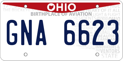 OH license plate GNA6623