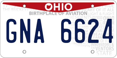 OH license plate GNA6624