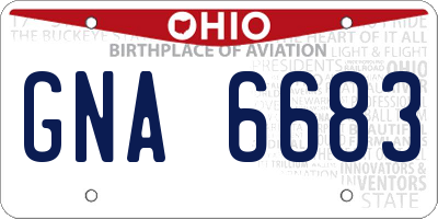 OH license plate GNA6683