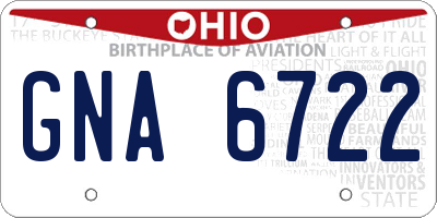 OH license plate GNA6722