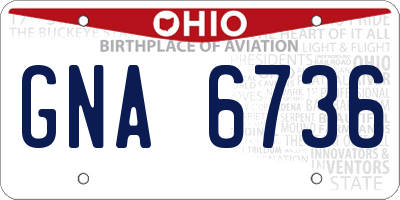 OH license plate GNA6736