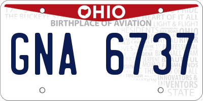 OH license plate GNA6737