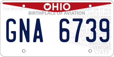OH license plate GNA6739