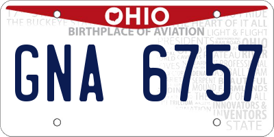 OH license plate GNA6757