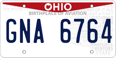 OH license plate GNA6764