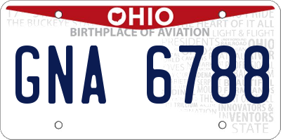 OH license plate GNA6788