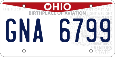 OH license plate GNA6799