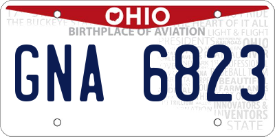 OH license plate GNA6823