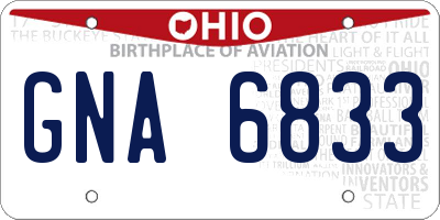 OH license plate GNA6833