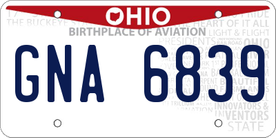 OH license plate GNA6839