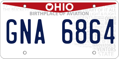 OH license plate GNA6864