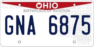 OH license plate GNA6875