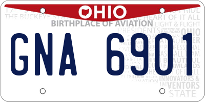 OH license plate GNA6901