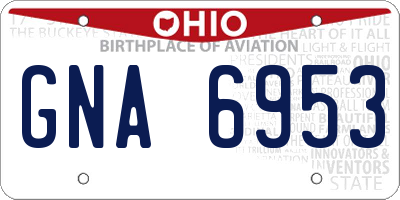 OH license plate GNA6953