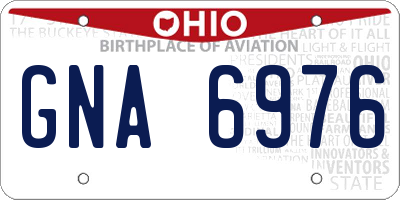 OH license plate GNA6976