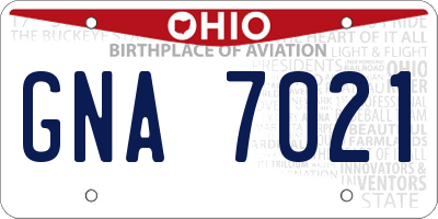 OH license plate GNA7021