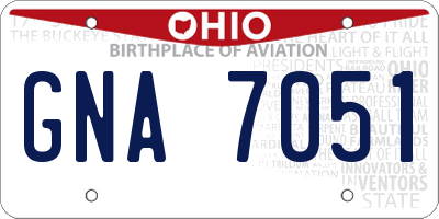 OH license plate GNA7051
