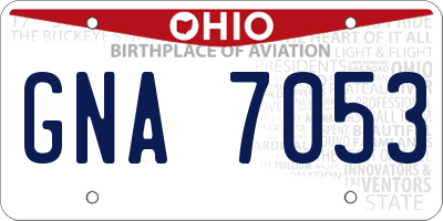 OH license plate GNA7053