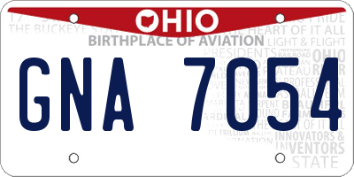 OH license plate GNA7054