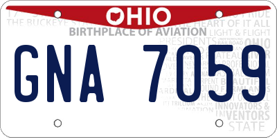 OH license plate GNA7059