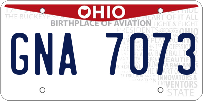 OH license plate GNA7073