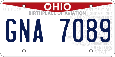 OH license plate GNA7089