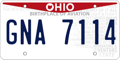 OH license plate GNA7114