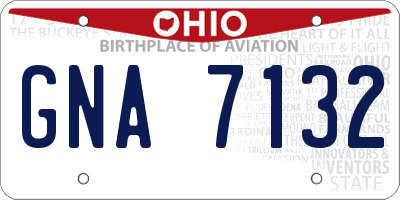 OH license plate GNA7132