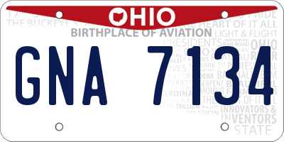 OH license plate GNA7134