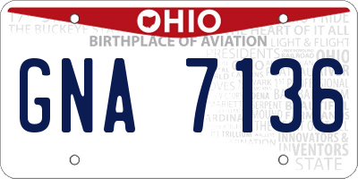 OH license plate GNA7136