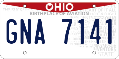 OH license plate GNA7141