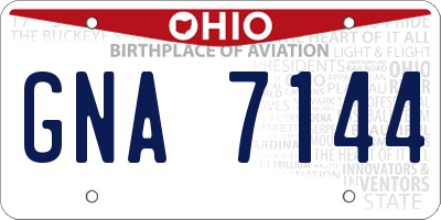 OH license plate GNA7144
