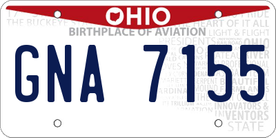 OH license plate GNA7155