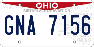 OH license plate GNA7156