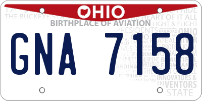 OH license plate GNA7158