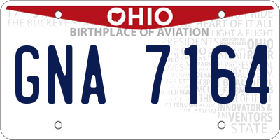 OH license plate GNA7164