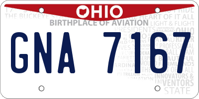 OH license plate GNA7167