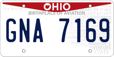 OH license plate GNA7169