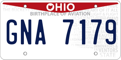 OH license plate GNA7179
