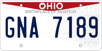 OH license plate GNA7189