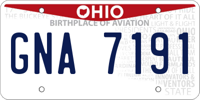 OH license plate GNA7191