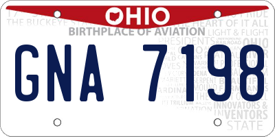OH license plate GNA7198