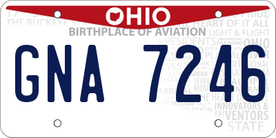 OH license plate GNA7246
