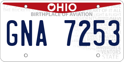OH license plate GNA7253